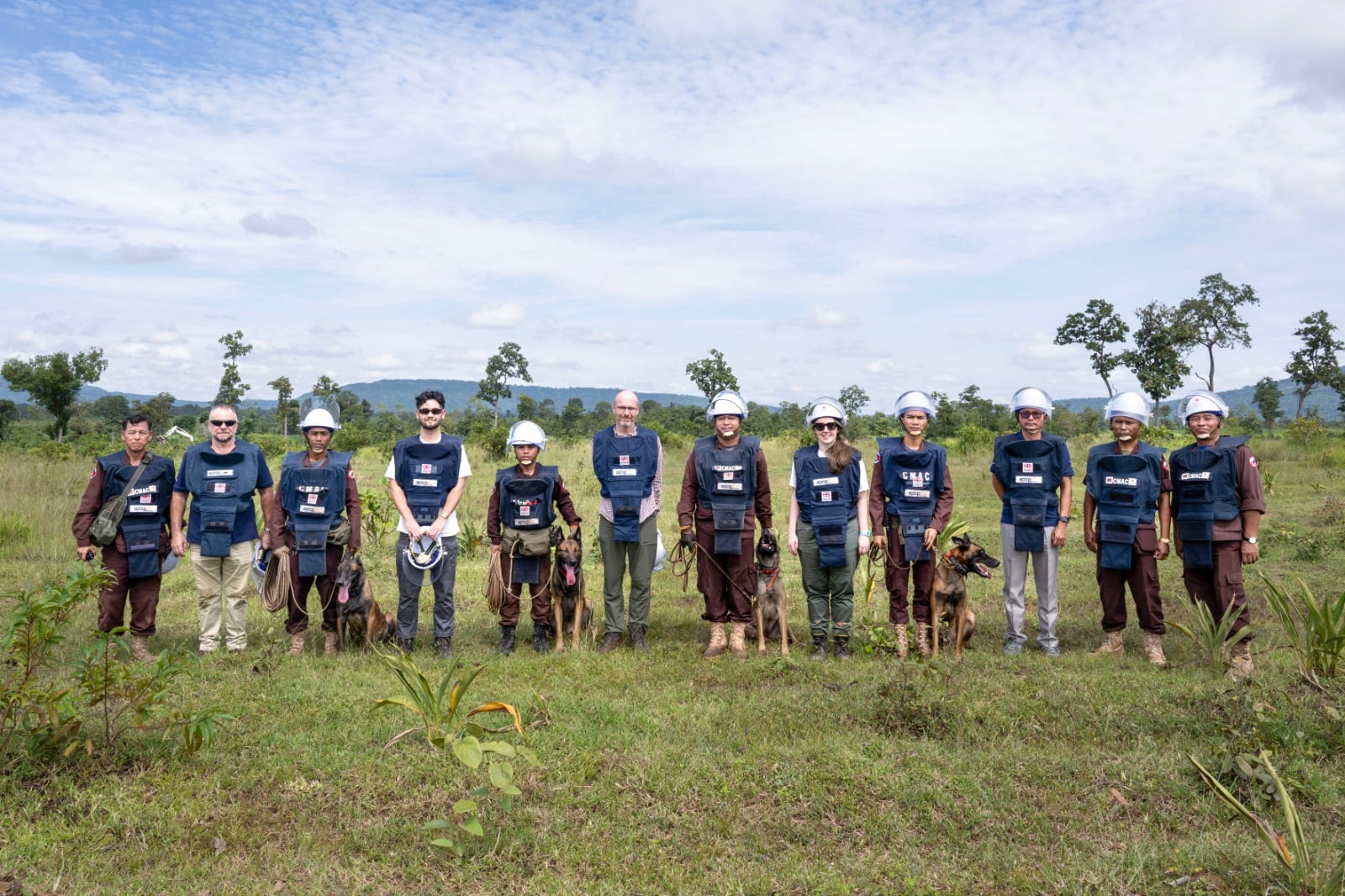 FCDO delegation visit "Minefields to Rice Fields" and APOPO Technical Survey Dogs projects.