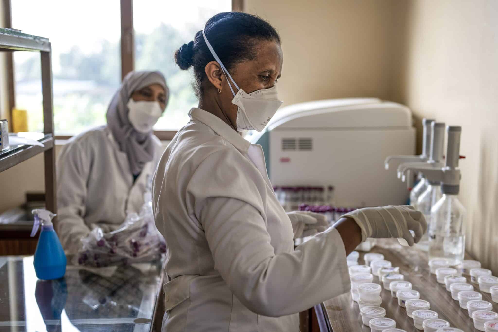 APOPO TB Ethiopia lab technicians at work