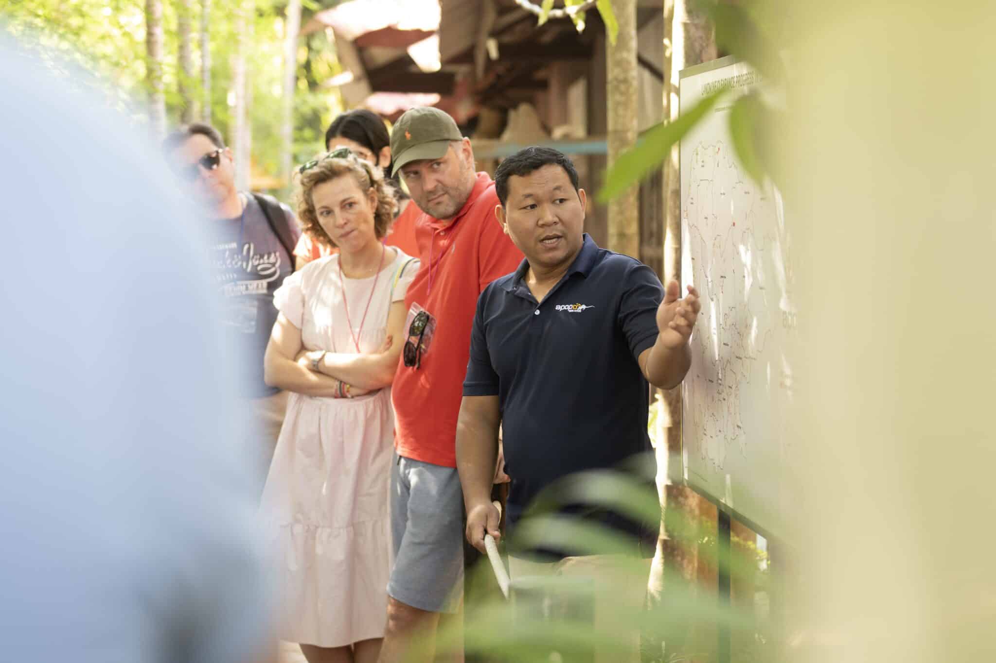 Sambat gives a guided tour at the Visitor Center in Siem Reap