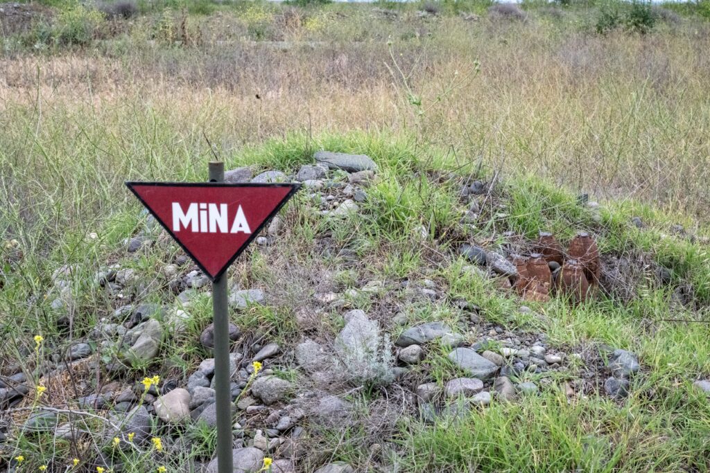 APOPO Mine Action Azerbaijan minefield danger sign