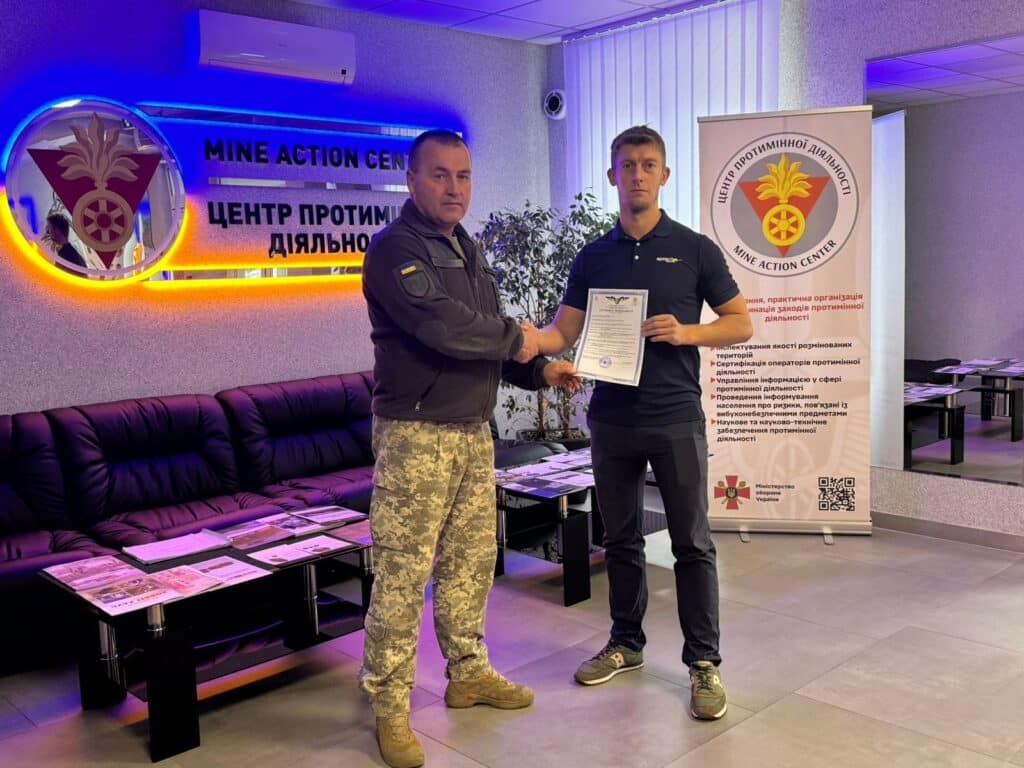 APOPO Ukraine receives certification from the National Mine Action Center (NMAC) Chernihiv to conduct Technical Survey and Mine Detection Dog (TSD/MDD) operations