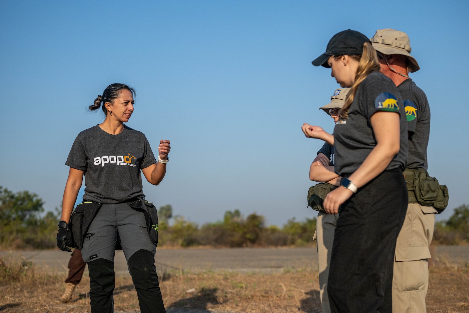 APOPO Dog Winter training Jenny and dog handlers trainees